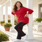 Perfect Three-Quarter Sleeve V-Neck Tunic image number null