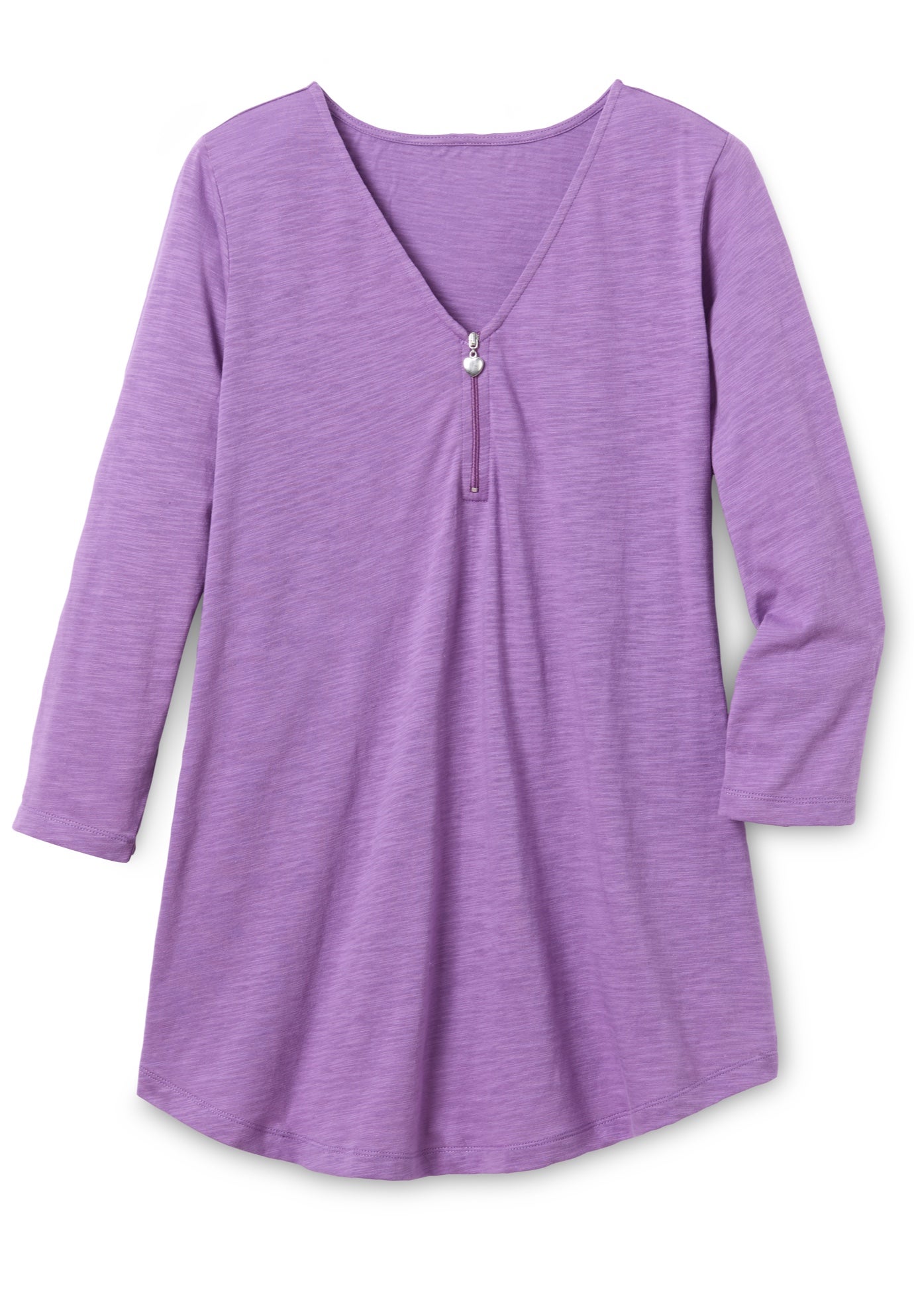 Three-Quarter Sleeve Zipper Tunic image number 1