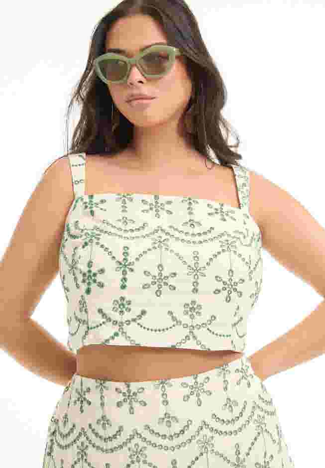 Cropped Eyelet Top image number 2