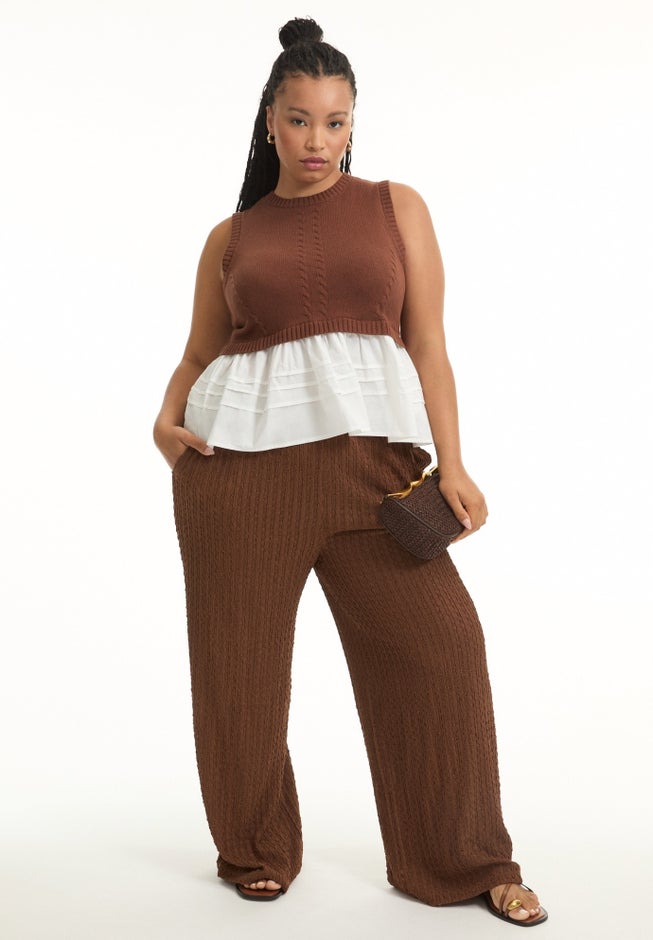 Sleeveless Peplum Sweater image number 0