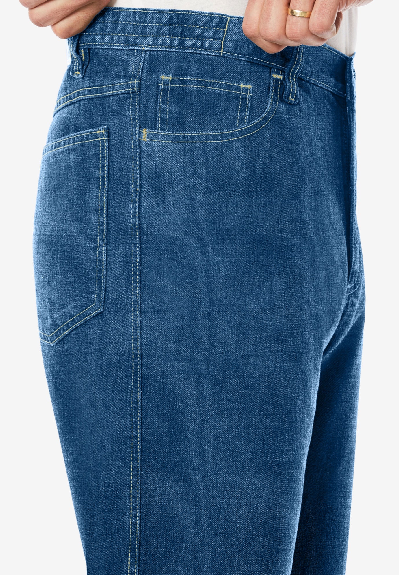 Lightweight Comfort Side-Elastic 5-Pocket Jeans image number 2