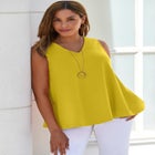 Stretch Cotton V-Neck Trapeze Tank image number null