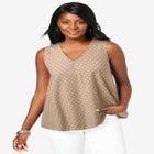 Stretch Cotton V-Neck Trapeze Tank image number null