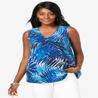 Stretch Cotton V-Neck Trapeze Tank image number null