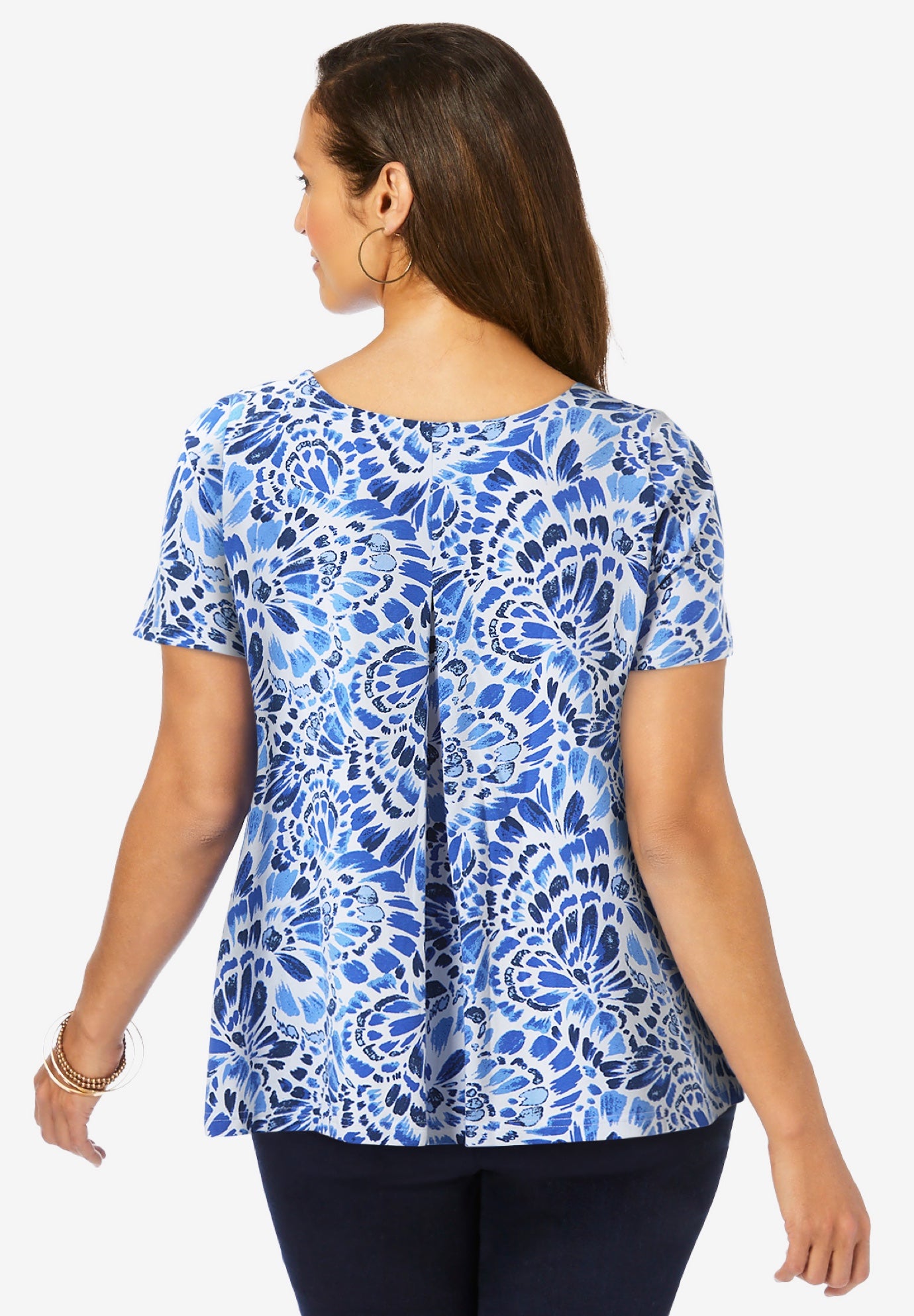 Stretch Cotton Trapeze Tee image number 1