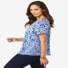 Stretch Cotton Trapeze Tee image number null