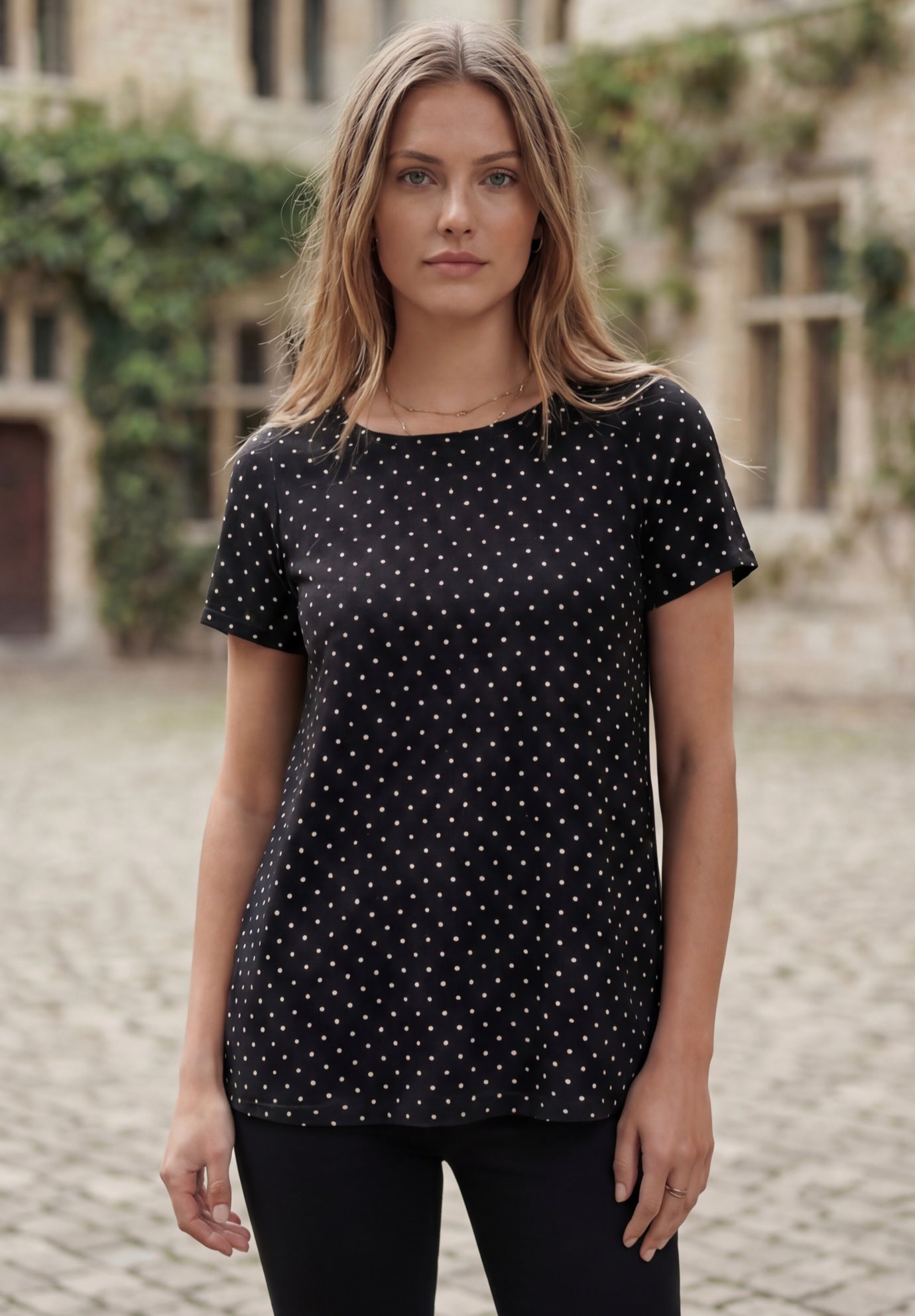 Stretch Cotton Trapeze Tee image number 0