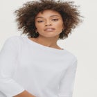 Stretch Knit Scoop Neck 3/4 Sleeve Top image number null