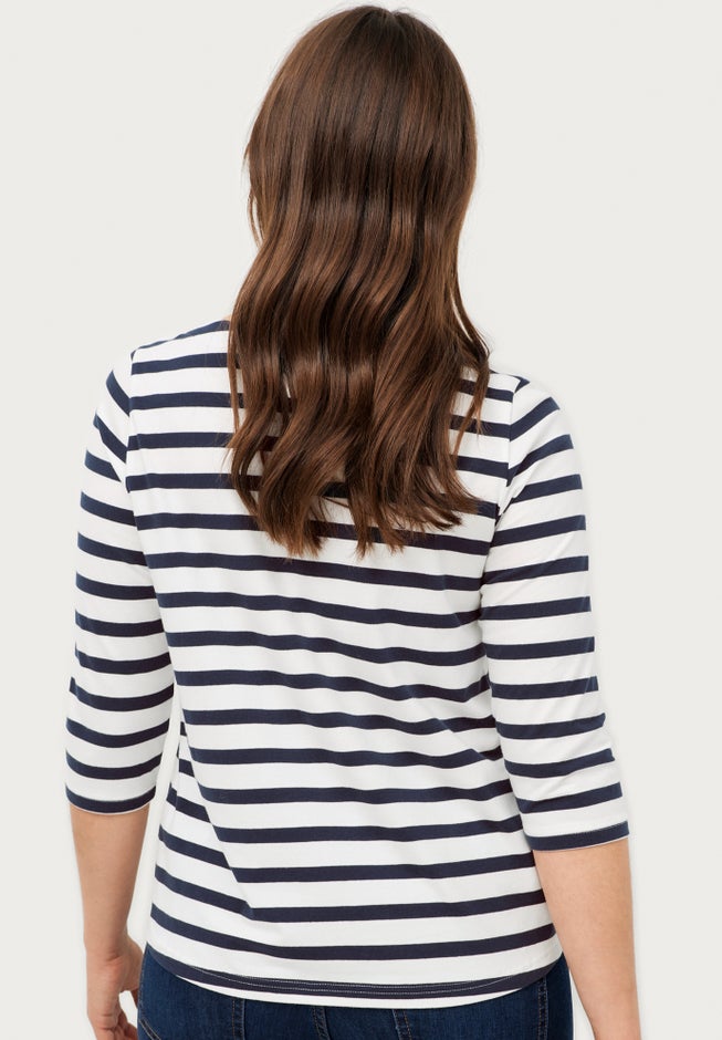 Stretch Knit Scoop Neck 3/4 Sleeve Top image number 1