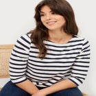Stretch Knit Scoop Neck 3/4 Sleeve Top image number null