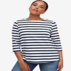 Boatneck Tee With Three-Quarter Sleeves image number null
