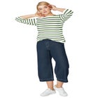 Stretch Knit Scoop Neck 3/4 Sleeve Top image number null