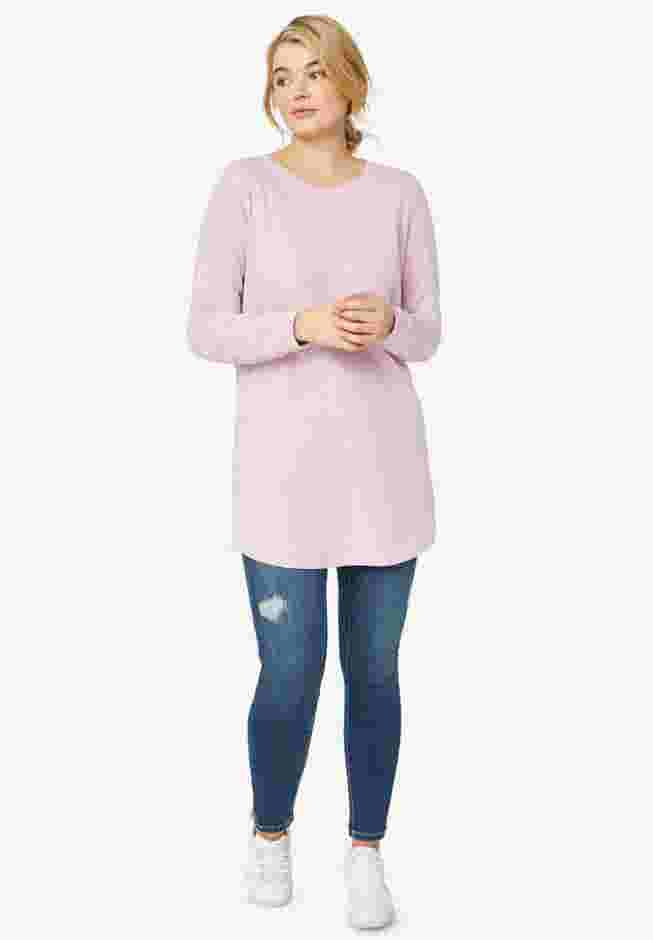 French Terry Sweatshirt Tunic with Shirttail Hem image number 0