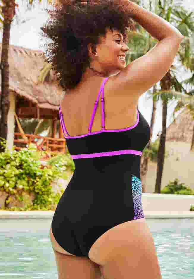Chlorine Resistant Double Strap One Piece Swimsuit image number 1
