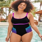 Chlorine Resistant Double Strap One Piece Swimsuit image number null
