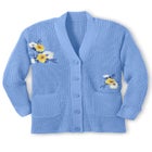 Embroidered Shaker Cardigan Sweater image number null