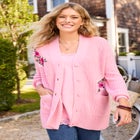 Embroidered Shaker Cardigan image number null