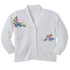 Embroidered Shaker Cardigan Sweater image number null