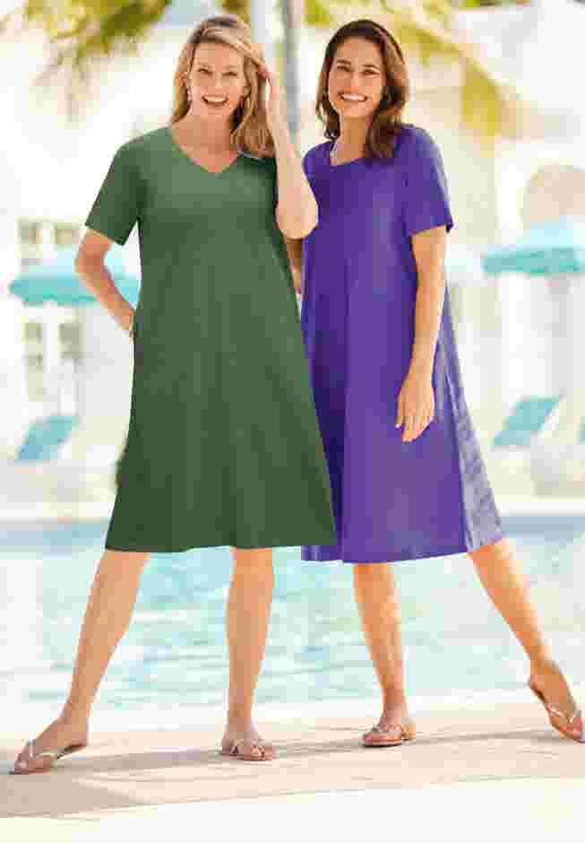 Perfect Short-Sleeve V-Neck Tee Dress image number 3