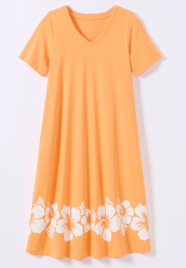 Plus Size V-Neck Tee Dress A-Line, Navy | Woman Within Plus Size V-Neck Tee Dress A-Line, Navy | Woman Within