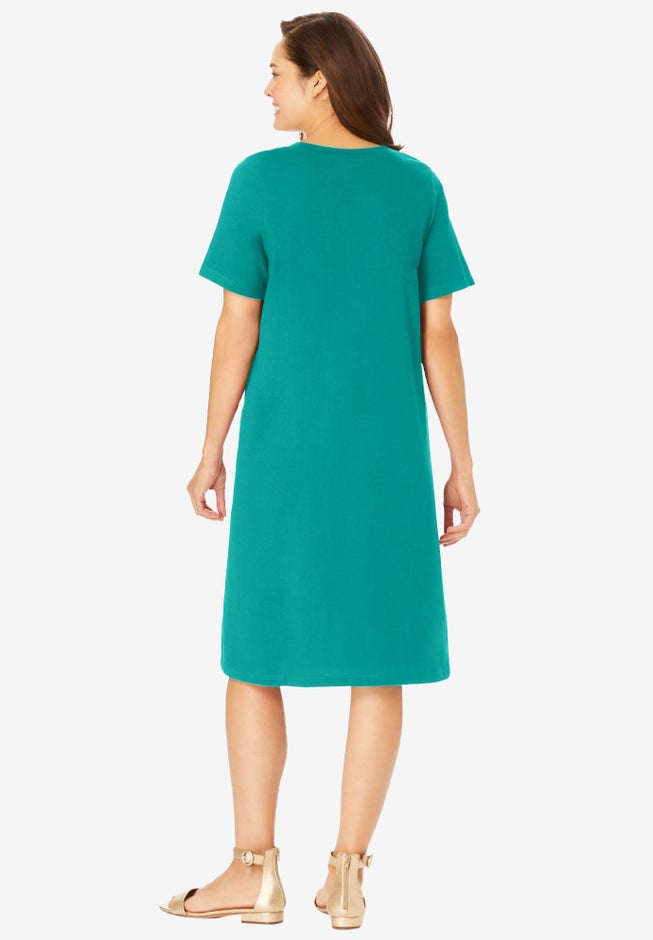 Perfect Short-Sleeve V-Neck Tee Dress image number 1
