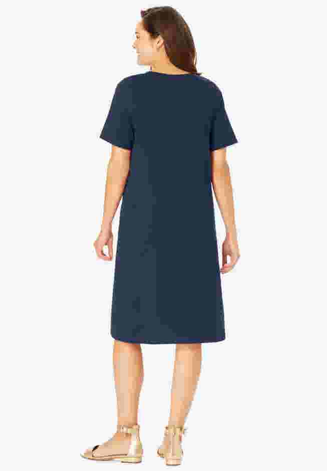 Perfect Short-Sleeve V-Neck Tee Dress image number 1