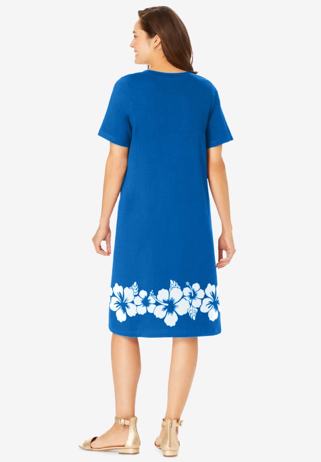 Perfect Short-Sleeve V-Neck Tee Dress image number 1