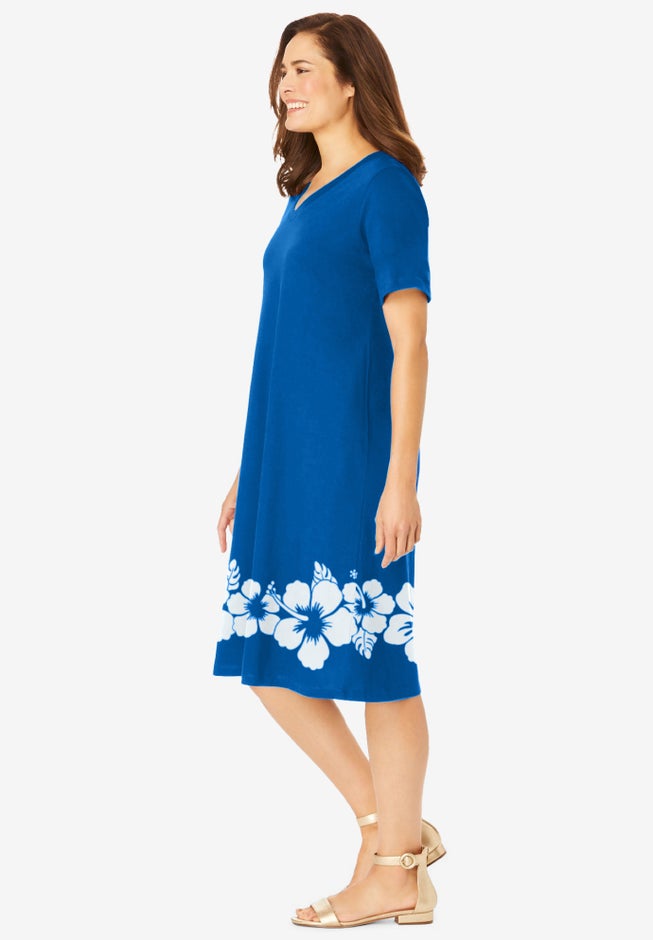 Perfect Short-Sleeve V-Neck Tee Dress image number 2