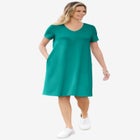 Perfect Short-Sleeve V-Neck Tee Dress image number null