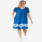 Perfect Short-Sleeve V-Neck Tee Dress image number null