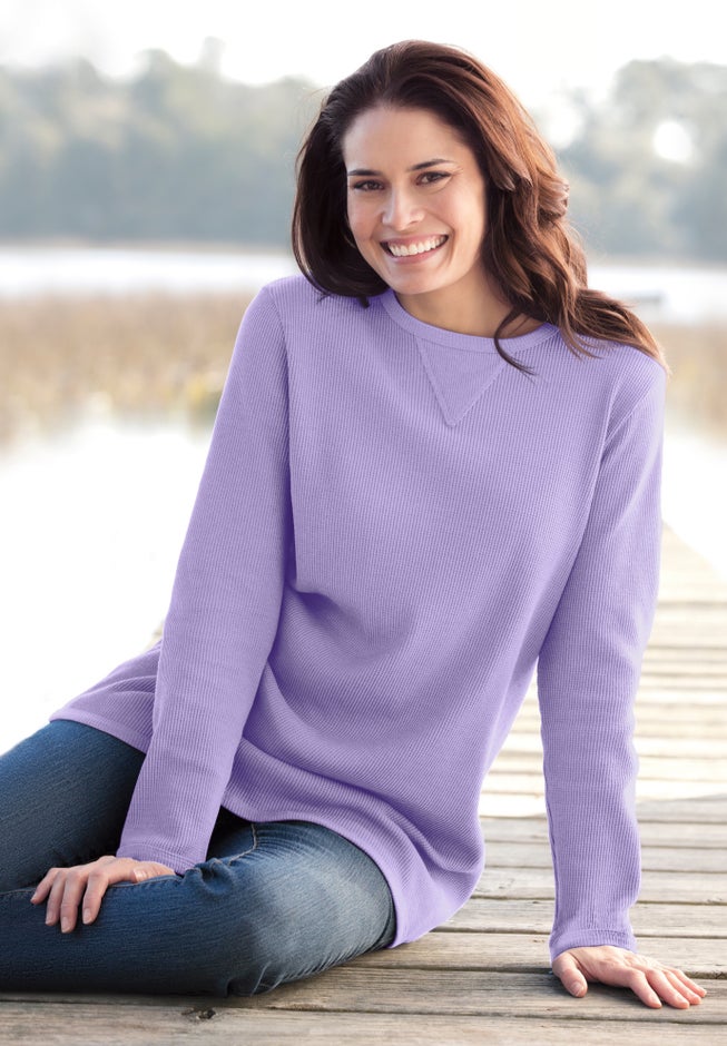 Ultra Soft Waffle Thermal Sweatshirt image number 13