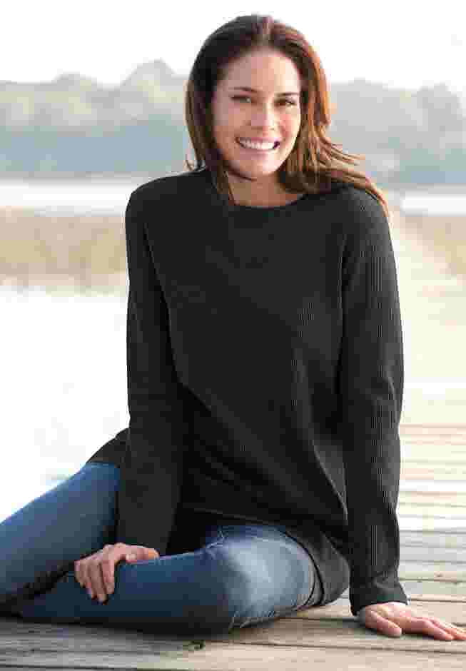 Ultra Soft Waffle Thermal Sweatshirt image number 3