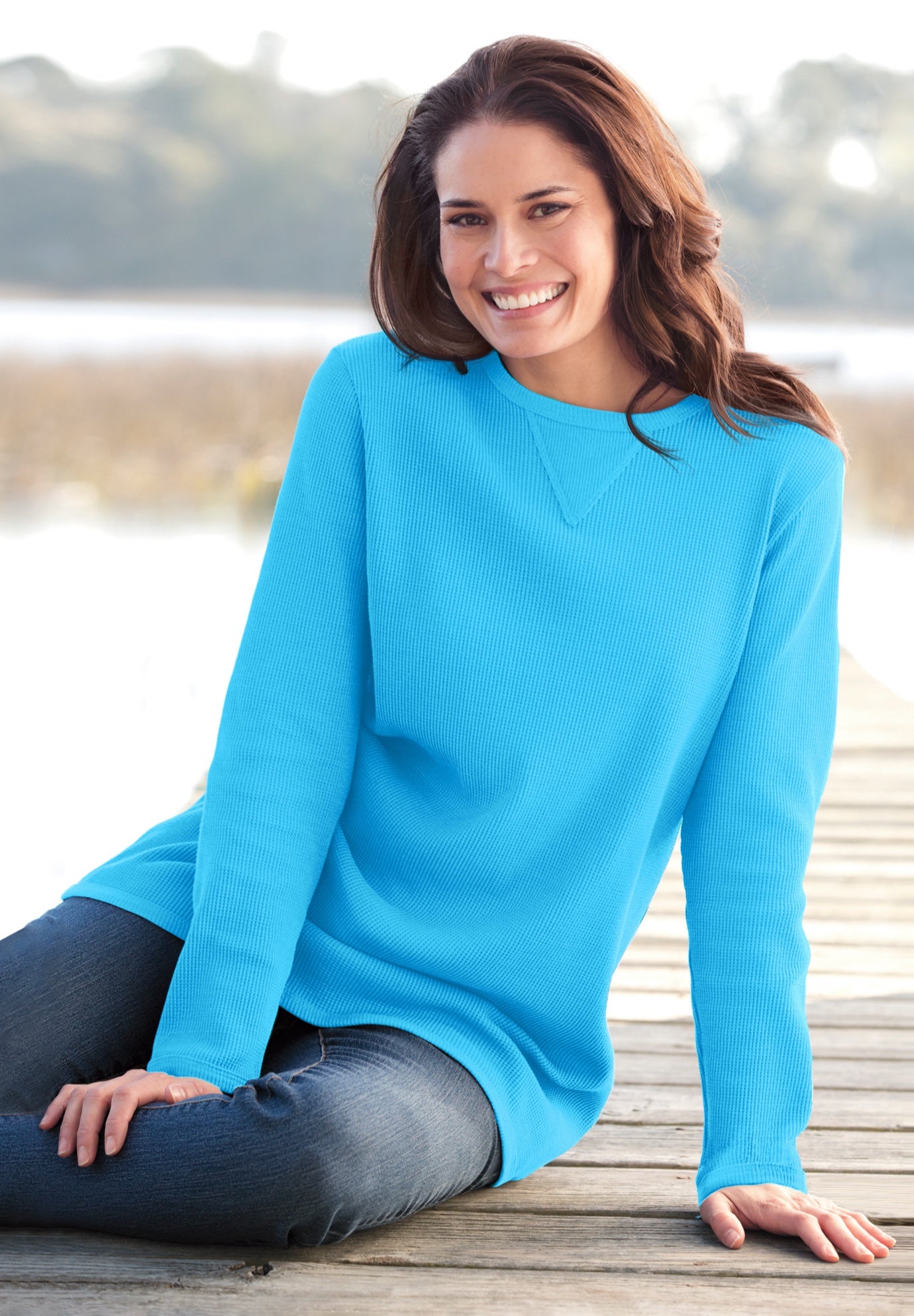 Ultra Soft Waffle Thermal Sweatshirt image number 0