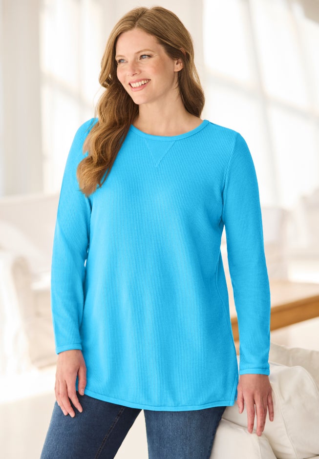 Ultra Soft Waffle Thermal Sweatshirt image number 3