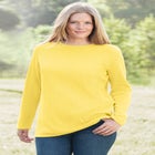 Long-Sleeve Crewneck Soft Waffle Knit Thermal Shirt image number null