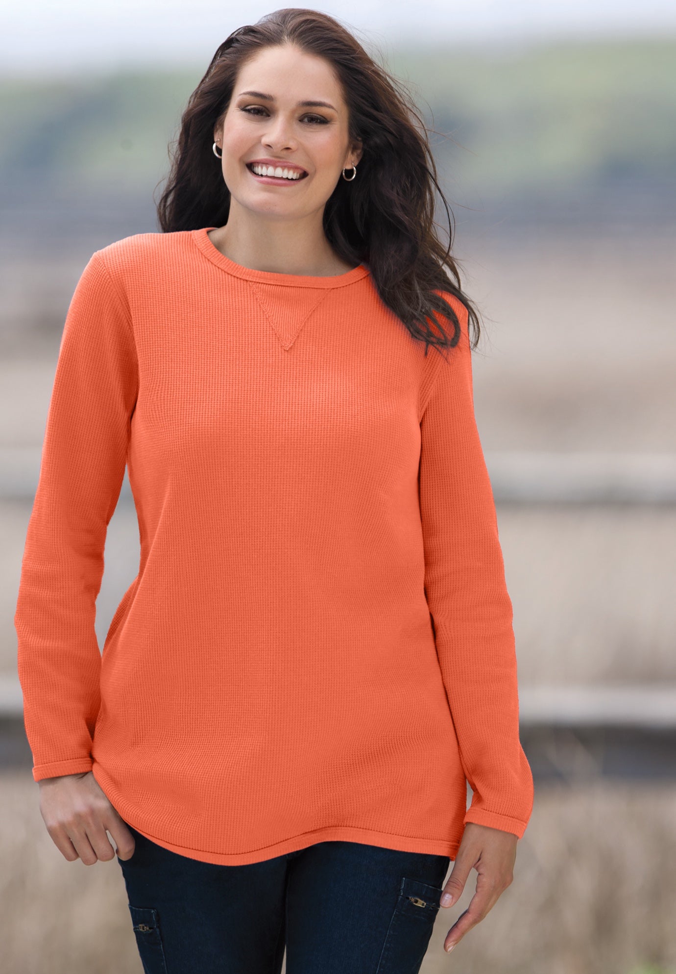 Ultra Soft Waffle Thermal Sweatshirt image number 0