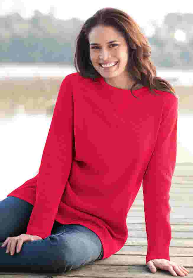 Ultra Soft Waffle Thermal Sweatshirt image number 0