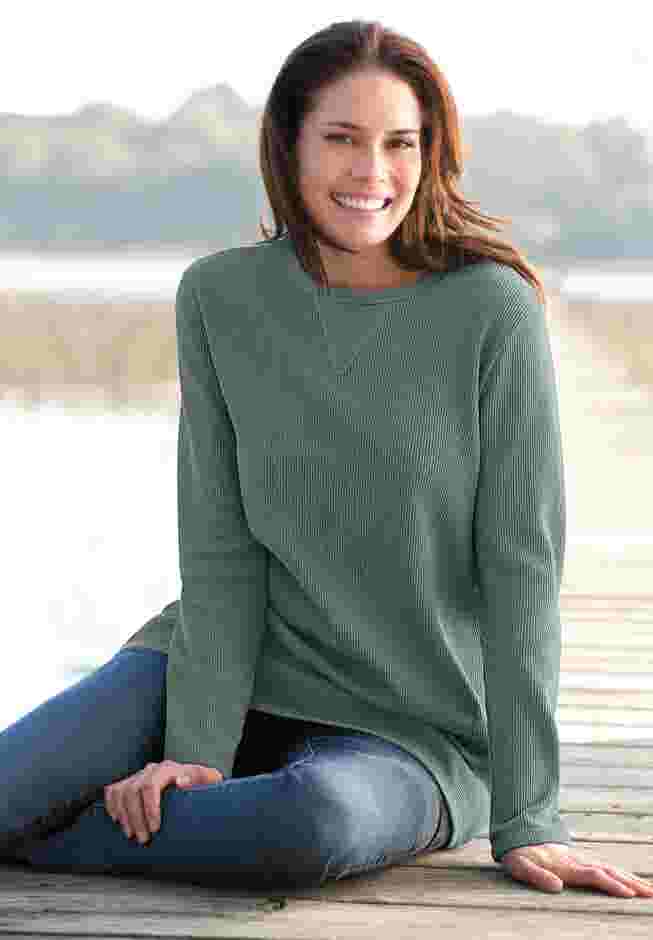 Ultra Soft Waffle Thermal Sweatshirt image number 11