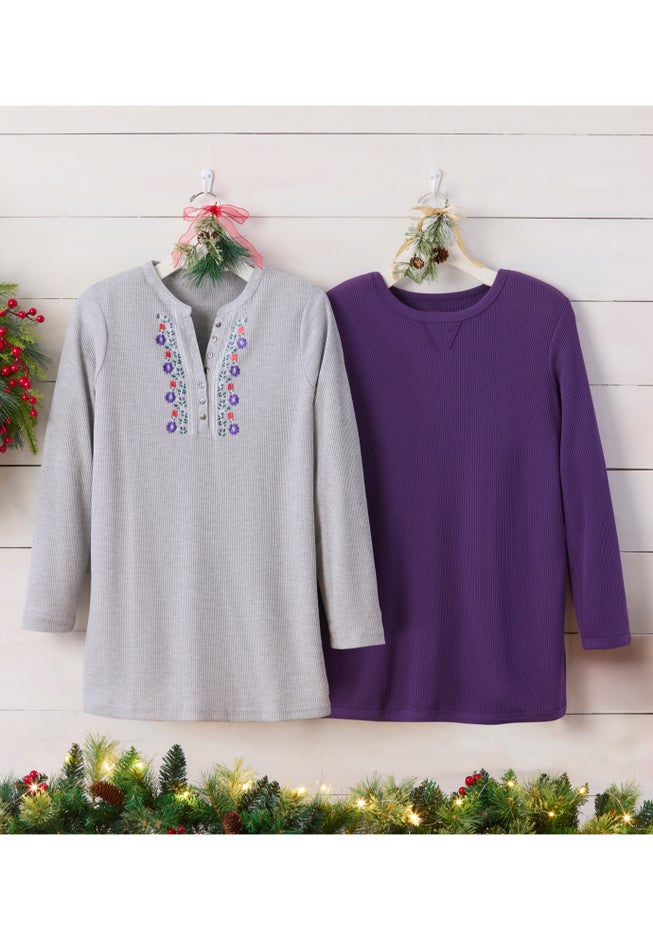 Ultra Soft Waffle Thermal Sweatshirt image number 5