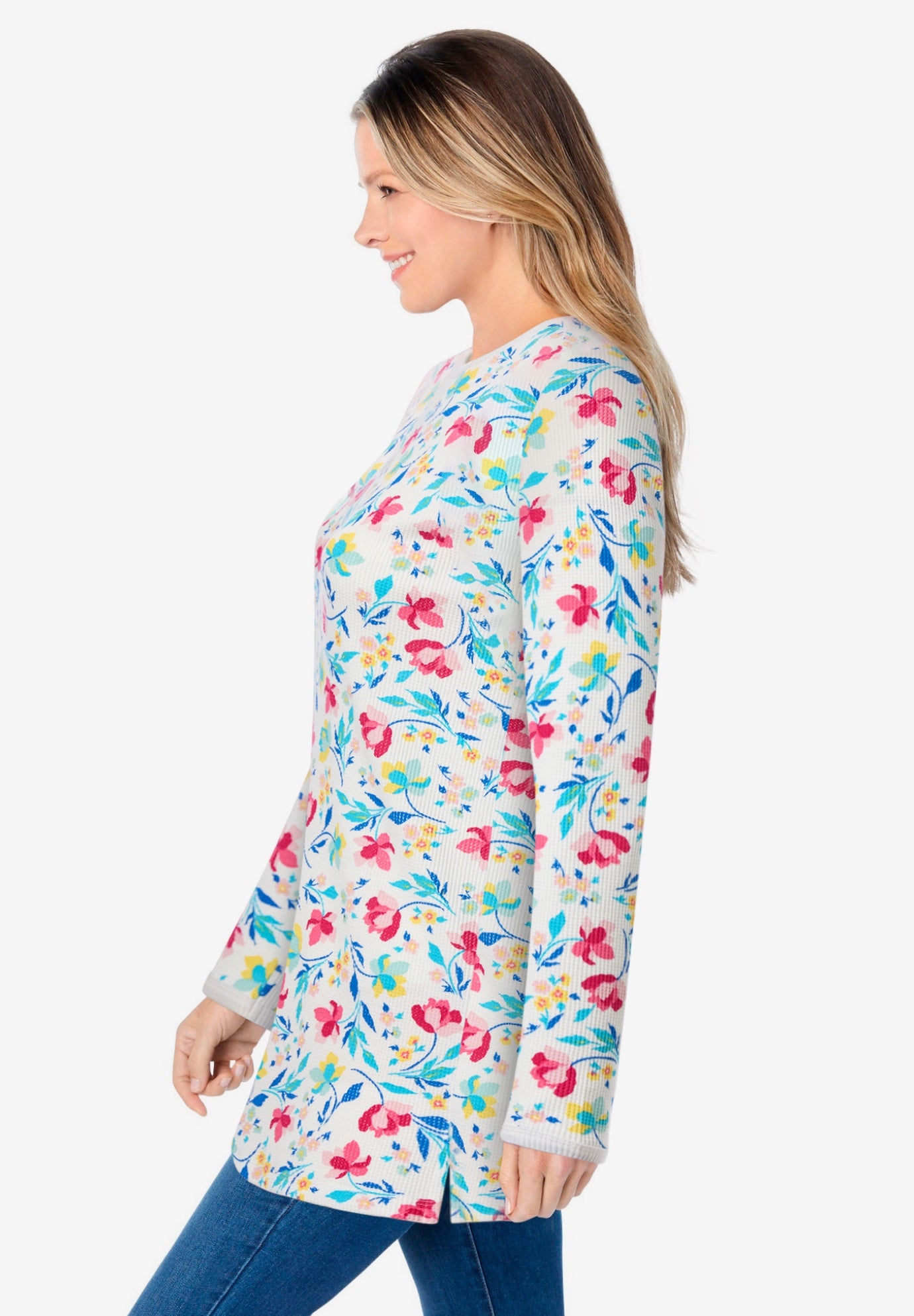 Ultra Soft Waffle Thermal Sweatshirt image number 3