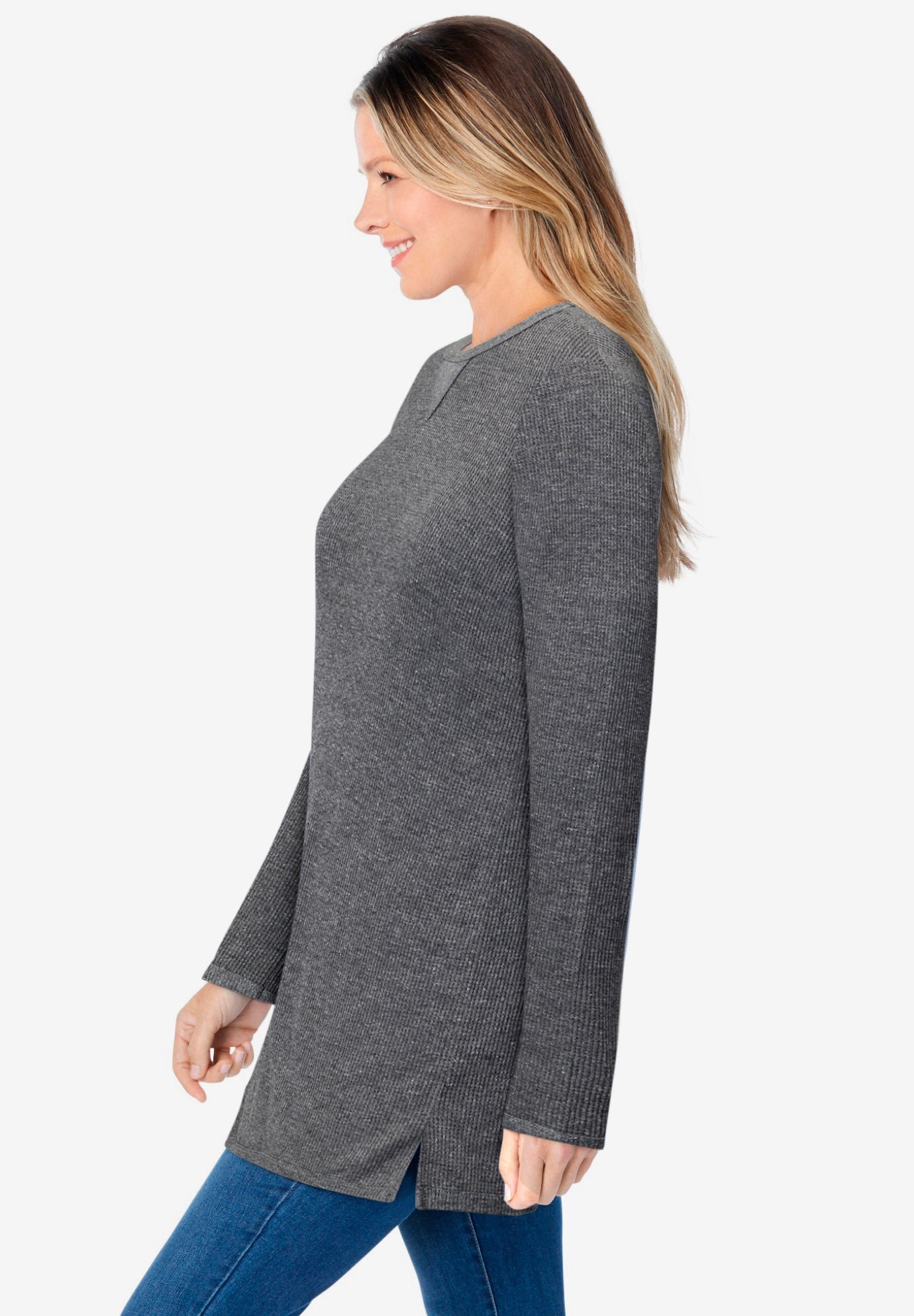 Ultra Soft Waffle Thermal Sweatshirt image number 3