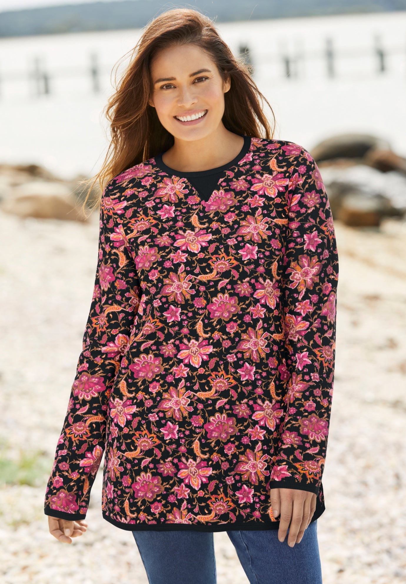 Ultra Soft Waffle Thermal Sweatshirt image number 7