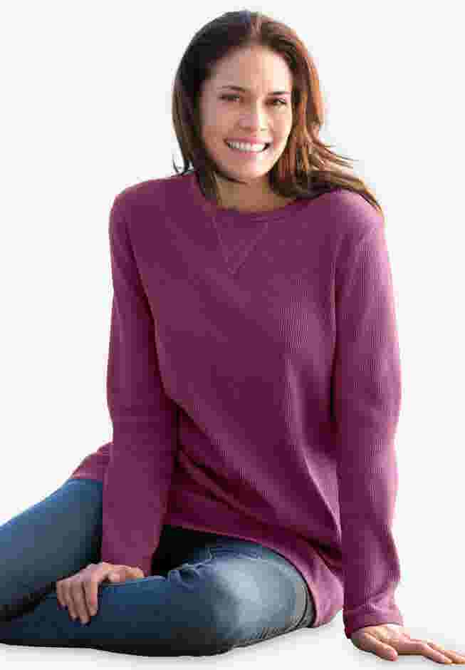 Ultra Soft Waffle Thermal Sweatshirt image number 5