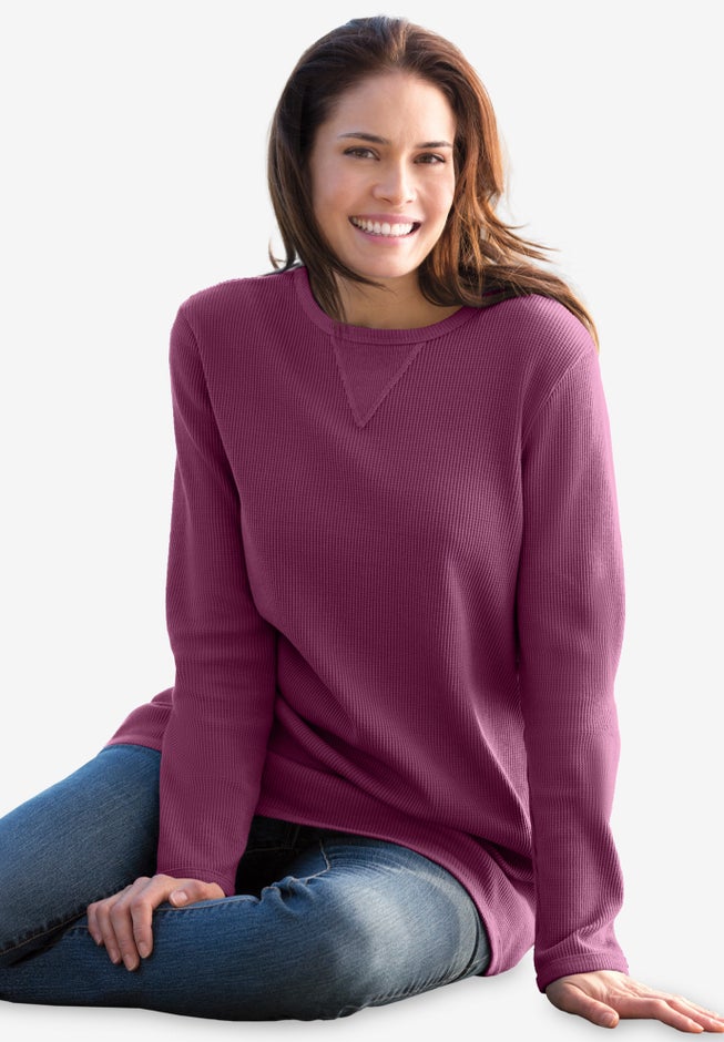 Ultra Soft Waffle Thermal Sweatshirt image number 5