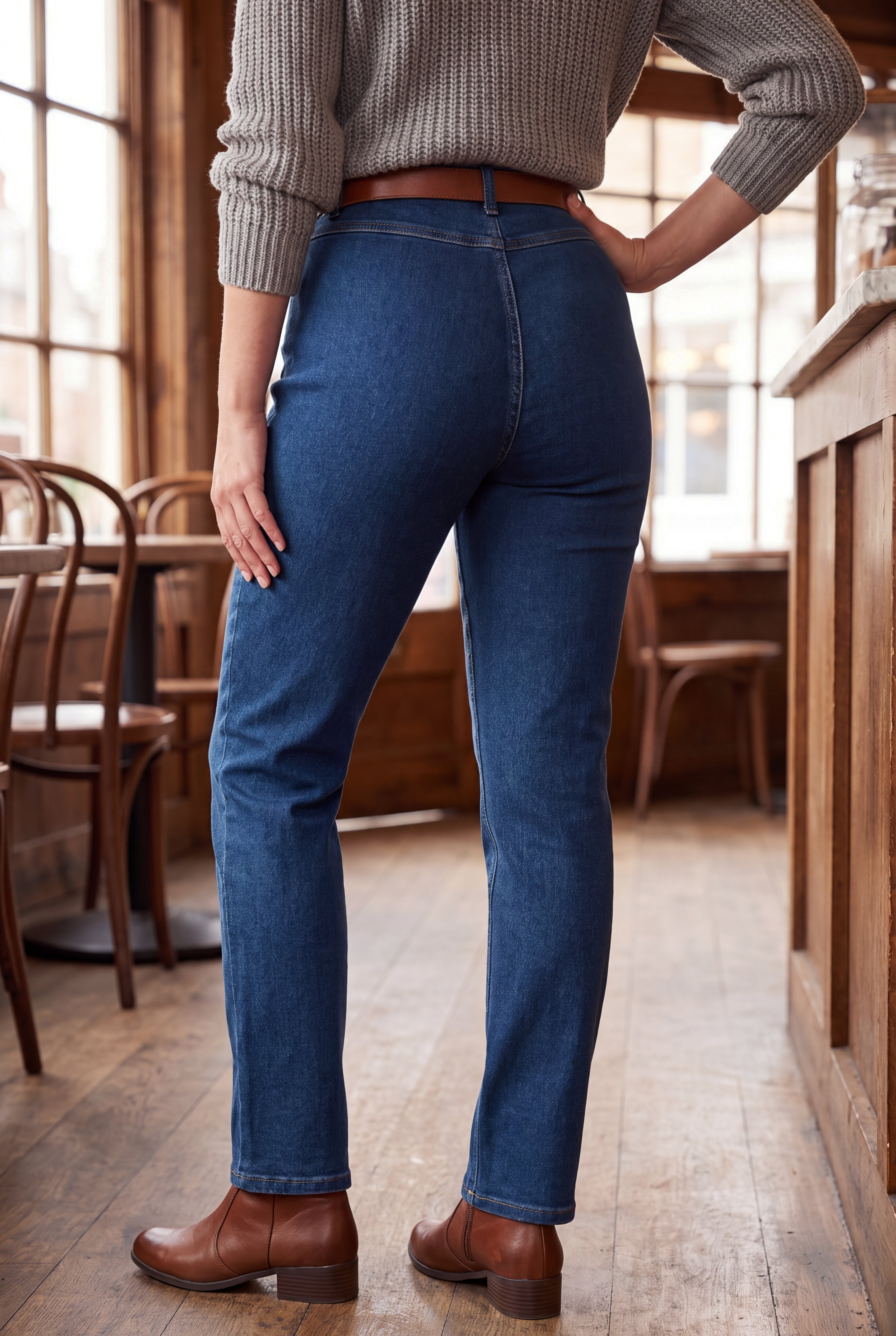 Stretch Straight-Leg Clean Jeans image number 0