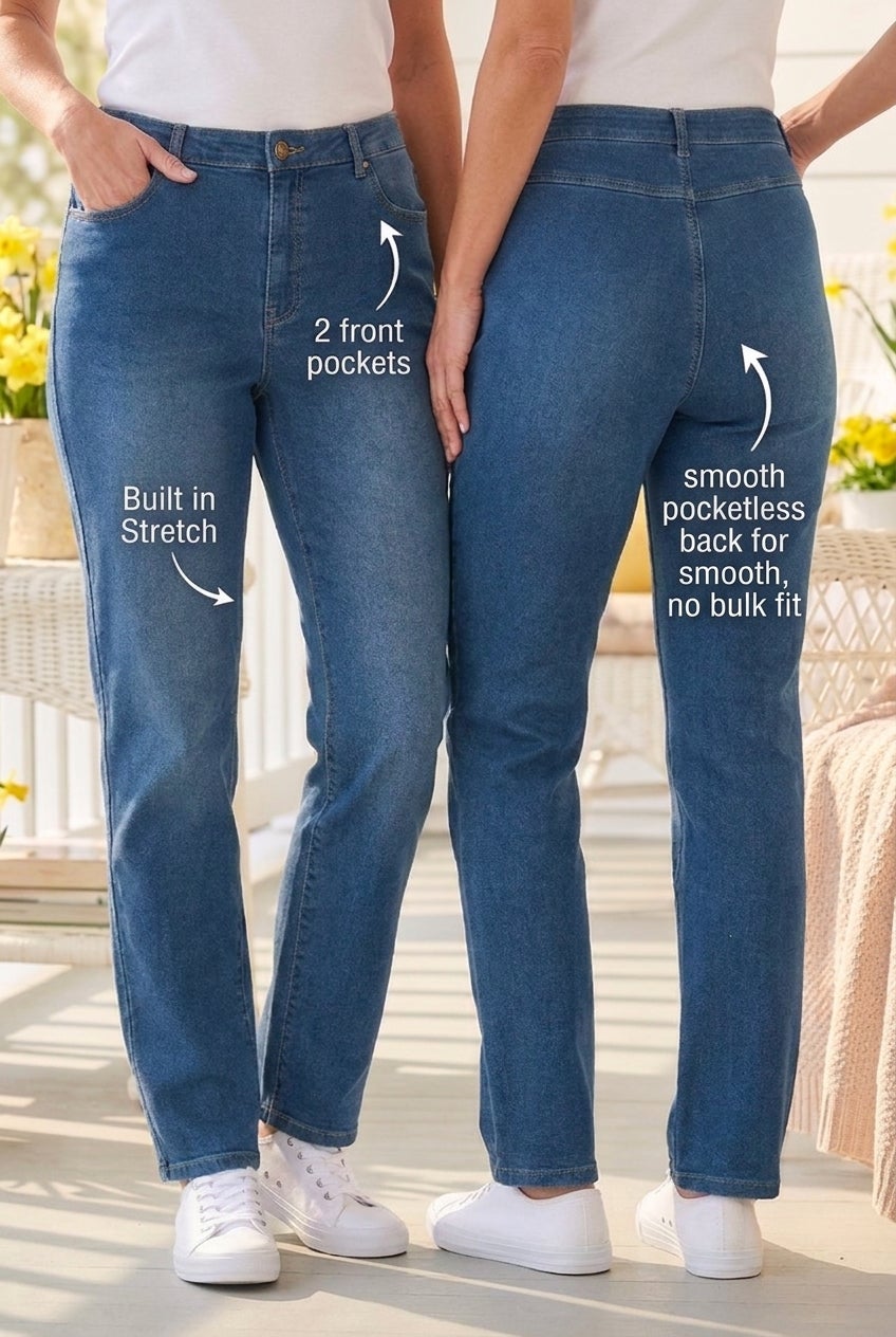 Stretch Straight-Leg Clean Jeans image number 0