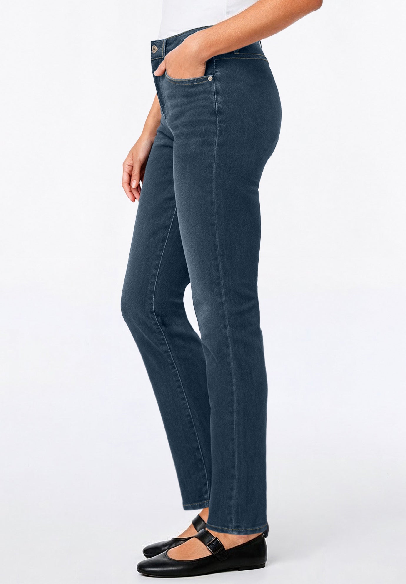 Stretch Straight-Leg Clean Jeans image number 2