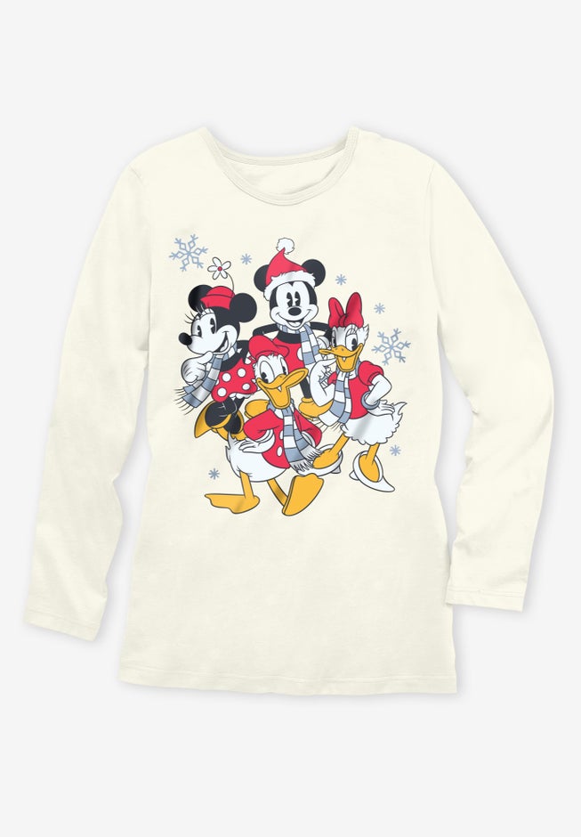 Ivory Disney Friends Long-Sleeve Crew Tee image number null