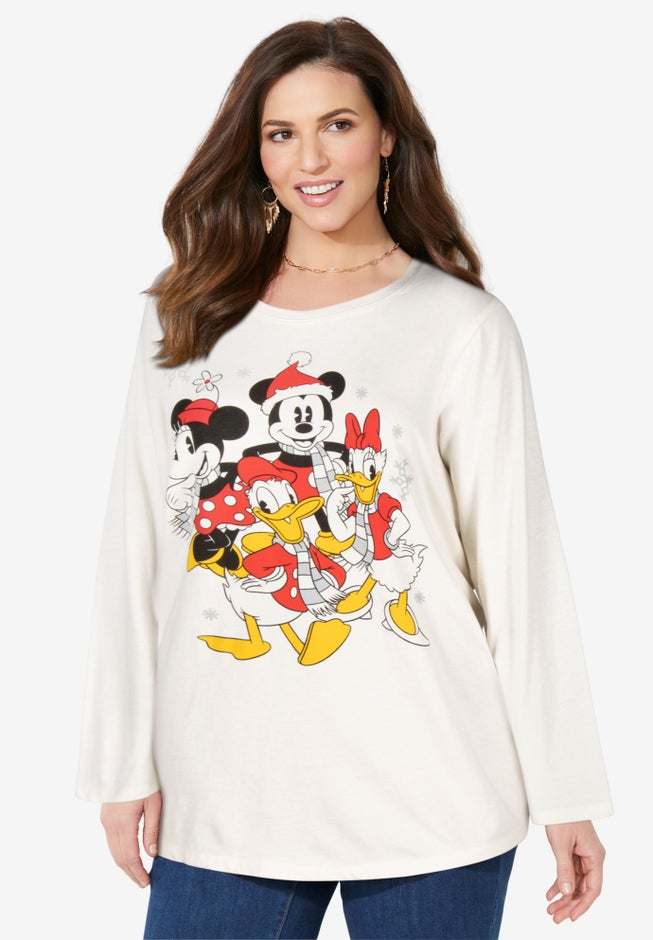 Ivory Disney Friends Long-Sleeve Crew Tee image number null