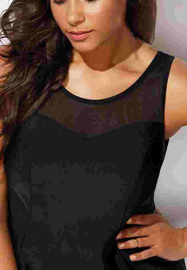 Mesh High Neck Swimdress image number 3
